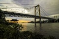 Barito Bridge and the twilight that accompanies it Royalty Free Stock Photo