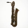 Baritone Saxophone Body And Bell Royalty Free Stock Photo