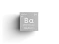 Barium. Alkaline earth metals. Chemical Element of Mendeleev\'s Periodic Table. 3D illustration Royalty Free Stock Photo