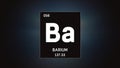 Barium as Element 56 of the Periodic Table 3D illustration on grey background Royalty Free Stock Photo