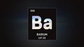 Barium as Element 56 of the Periodic Table 3D illustration on grey background Royalty Free Stock Photo