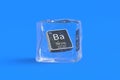 Barium Ba chemical element of periodic table in ice cube. Symbol of chemistry element Royalty Free Stock Photo