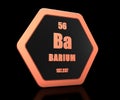 Barium chemical element periodic table symbol 3d render Royalty Free Stock Photo