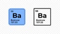 Barium, chemical element of the periodic table vector Royalty Free Stock Photo