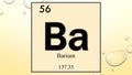 Barium chemical element symbol on yellow bubble background