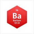 Barium symbol. Chemical element of the periodic table. Vector stock illustration. Royalty Free Stock Photo