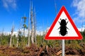 Bark beetle attention sign