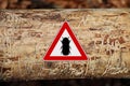 Bark-beetle attention sign Royalty Free Stock Photo