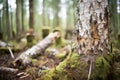 bark beetle infestation damage on a forest Royalty Free Stock Photo