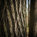 The bark pattern suggests a type of hickory or walnut tree (Juglans Royalty Free Stock Photo