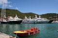 Bark within yachts in Gustavia Harbor - Saint Barthelemy