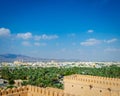 Barka township viewed from Nakhal Fort Royalty Free Stock Photo