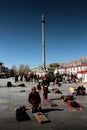 Barkhor Square and its Devotees praying Lhasa Tibet