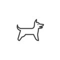 Barking dog line icon