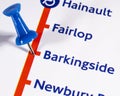 Barkingside Station on the London Underground Map Royalty Free Stock Photo