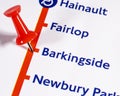 Barkingside Station on the London Underground Map Royalty Free Stock Photo