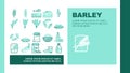 barley grain wheat landing header vector