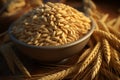 Barley grains captured in a hyper realistic depiction, showcasing authenticity