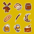 Barley icon set, hand drawn style