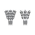 Barley line and glyph icon, harvest and rye, wheat sign, vector graphics, a linear pattern on a white background. Royalty Free Stock Photo
