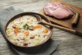 Barley porridge stew with meat
