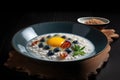 Barley Porridge with Fruits And Berries, Pearl Barley Porridge, Abstract Generative AI Illustration