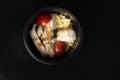 Barley porridge and steamed dietary meat, stewed vegetables in lunch box