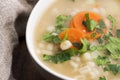 Barley soup, pearl barley in white bowl Royalty Free Stock Photo