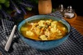 Barley soup with vegetables and chicken