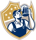 Barman Bartender Beer Mug Retro Royalty Free Stock Photo