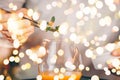 Barman decorating cocktail at a nightclub. Nightlife and entertainment concept