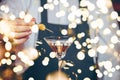 Barman decorating cocktail at a nightclub. Nightlife and entertainment concept