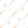 Barman equipment contour seamless pattern