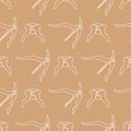 Barman equipment contour seamless pattern