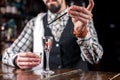 Barman formulates a cocktail in the pothouse Royalty Free Stock Photo