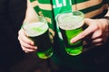 Barman hands pouring a lager beer in a glass Royalty Free Stock Photo