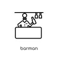 Barman icon. Trendy modern flat linear vector Barman icon on white background from thin line People collection