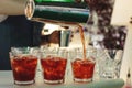 Barman makes a cocktail Royalty Free Stock Photo
