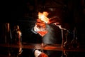 Barman making a fresh cocktail with a smoky note Royalty Free Stock Photo