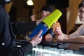 Barman mixing cocktails at a bar Royalty Free Stock Photo