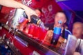 Barman prepares cocktail at the night club Royalty Free Stock Photo