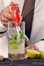Barman preparing cocktail Royalty Free Stock Photo