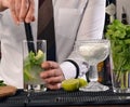 Barman preparing cocktail Royalty Free Stock Photo