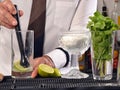 Barman preparing cocktail. Royalty Free Stock Photo