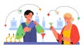 Barman at workplace vector concept
