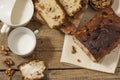 Barmbrack or bairin breac is a traditional Irish sweet yeast bread with grapes and raisins, often eaten with afternoon tea butter Royalty Free Stock Photo