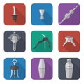 Barmen equipment icons set Royalty Free Stock Photo