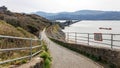 BARMOUTH, GWYNEDD UK - APRIL 09 : View down to the viaduct in Barmouth, Gwynedd on April 09, 2023