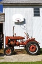 Barn basketball with tractor