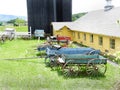 Shaker Barn Complex with collection of antique wagons